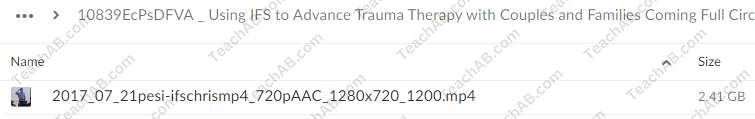 Using IFS to Advance Trauma Therapy with Couples and Families: Coming Full Circle By Richard Schwartz - free download