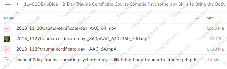 2-Day Trauma Certificate Course: Somatic Psychotherapy Skills to Bring the Body into Trauma Treatment By Manuela Mischke-Reeds - free download