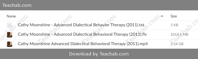 Advanced Dialectical Behavioral Therapy by Cathy Moonshine - free download