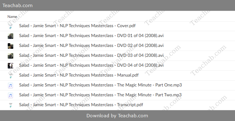 NLP Techniques Masterclass DVDs by Jamie Smart - Salad - free download
