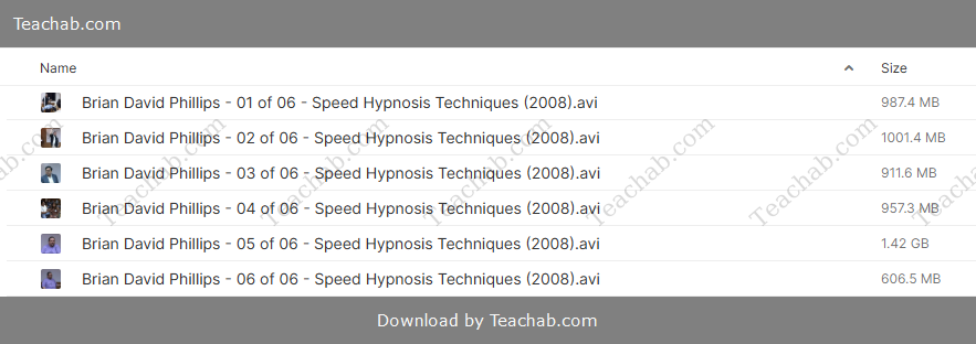 DVT10 Speed Hypnosis Techniques By Brian David Phillips - free download