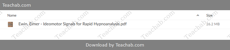 Ideomotor Signals for Rapid Hypnoanalysis: A How-to Manual? - free download